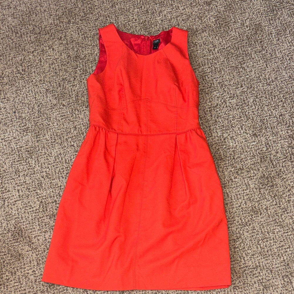 J. Crew Orange Red Sleeveless Sheath Dress 6